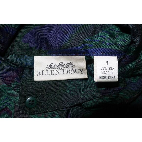 Vintage Ellen Tracy Silk Top Size 4 GORGEOUS DUCKS Art Avant Garde Modern 1980's - Picture 9 of 11